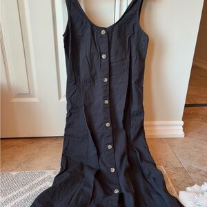 Joe Fresh Black Button-Front Midi Dress